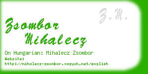zsombor mihalecz business card